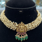 Real Gold Look Temple Choker with Pearl – Premium Rubela Style