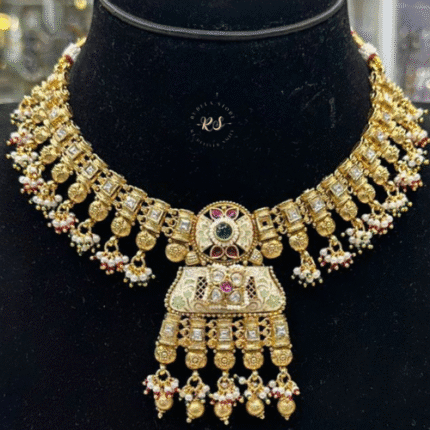Real Gold Look Kundan Meenakari Set – Premium Design