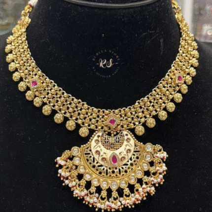 Real Gold Look Ruby Stone Set – Timeless Elegance