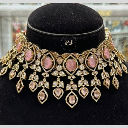 Rubela Real Look Mozonite Set with Pink Colour – Elegant Sparkle