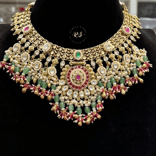 Untitled design (1) Rubela Real Look Golden Heavy Green Ruby Set – Royal Beauty Redefined - Image 1