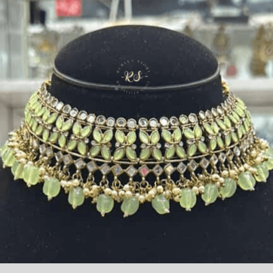 Untitled design (10) Rubela Golden Mint Colour Mirror Set – A Glow of Royal Beauty - Image 1