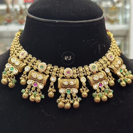 Real Look Golden Set with Kundan – Royal Shine