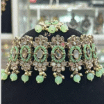 Rubela Golden Mint Colour Set with Mirror Work – Sparkle with Grace