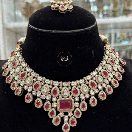 Rubela Elegant Golden Polki Kundan Rubi Set – Rubela Store