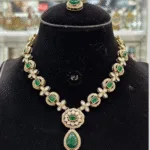 Rubela Elegant Golden Polki Kundan Green Set – Rubela Store