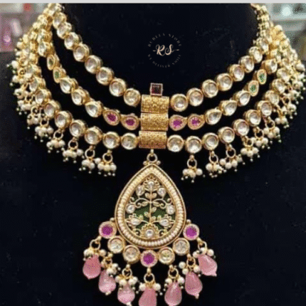 Rubela Elegant Real Look Golden Kundan Layer Set by Rubela Store