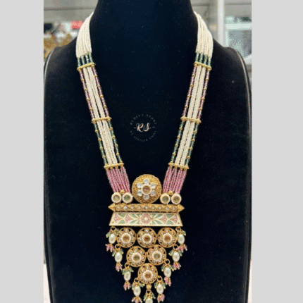 Rubela Elegant Pink Gold Look Long Mala Set – Rubela Store