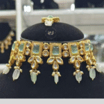 Rubela Golden Kundan Monalisa Mint Set – Shine with Royal Elegance