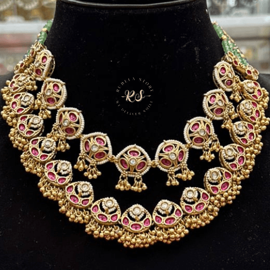 Untitled design (3) Rubela Real Look Golden Double Layer Set – Shine with Royal Elegance - Image 1