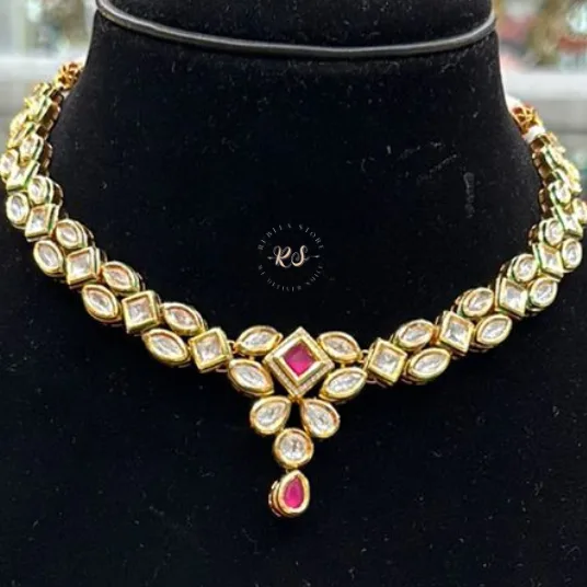 Rubela Elegant Real Look AC Kundan Set – Royal Shine ✨ - Image 1