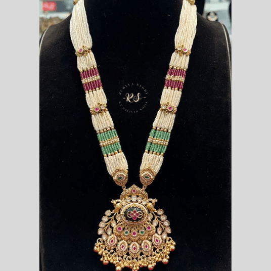 Untitled design (5) Rubela Real Look Golden Heritage Long Set – A Touch of Royal Elegance - Image 1