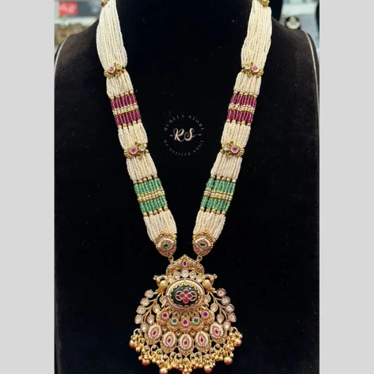 Untitled design (5) Rubela Real Look Golden Heritage Long Set – A Touch of Royal Elegance - Image 1