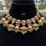 Rubela Royal Real Look Kundan Pendant Set – Green Shine