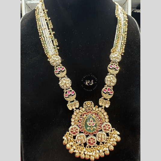 Untitled design (72) Rubela Royal Shine Real Look Golden Long Set – Elegant & Beautiful - Image 1