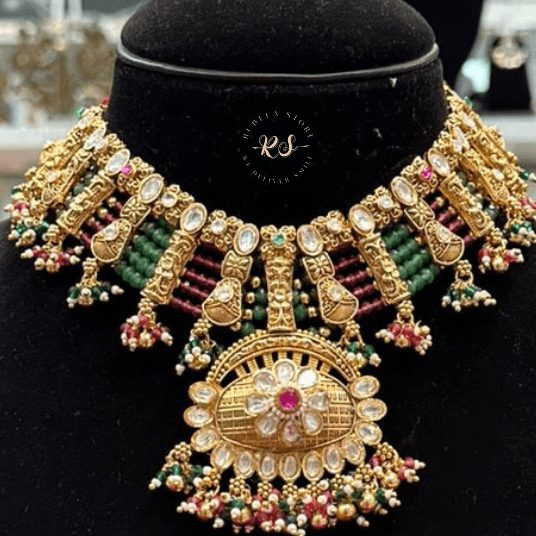 Untitled design Rubela Real Look Golden Ruby Green Set – Royal Elegance Redefined - Image 1