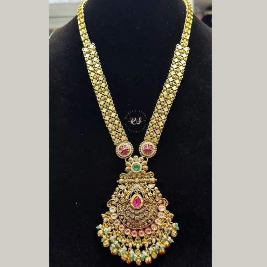 Real Look Antique Tanish Polish Pendant Set – Elegant Shine in Every Detail - Image 1