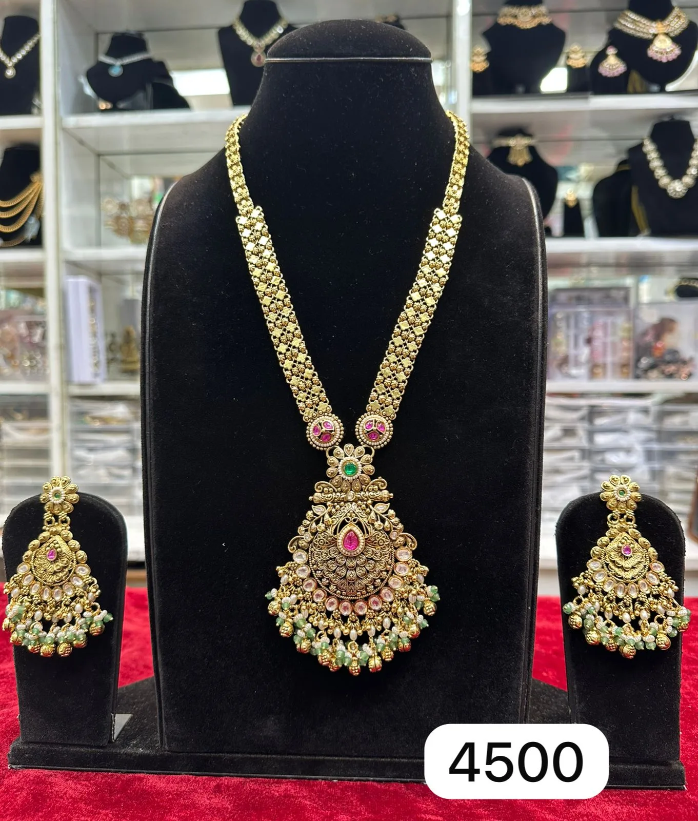 Real Look Antique Tanish Polish Pendant Set – Elegant Shine in Every Detail - Image 2