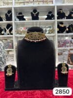 Real Look Mozonite Golden Choker Set – Royal Shine - Image 2