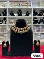 Rubela Royal Real Look Kundan Pendant Set – Green Shine - Image 2