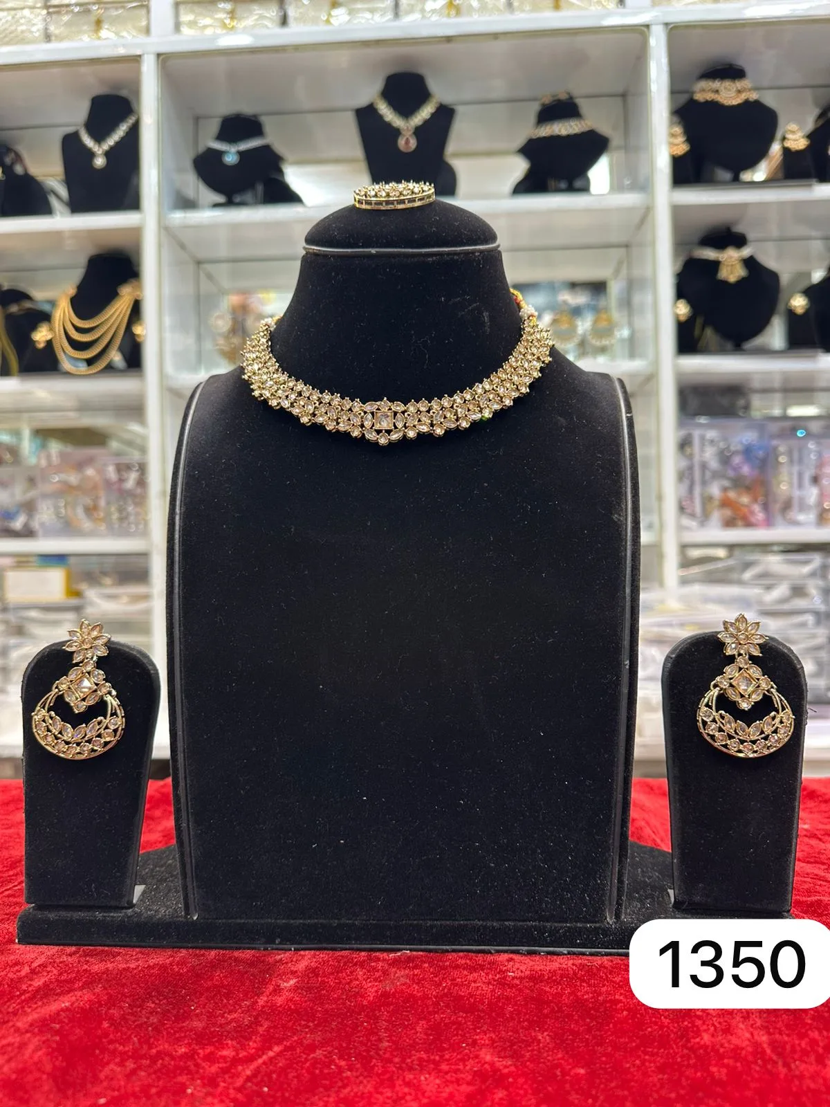 Rubela Shine Royal with the Real Look Golden Polki Kundan Set - Image 2