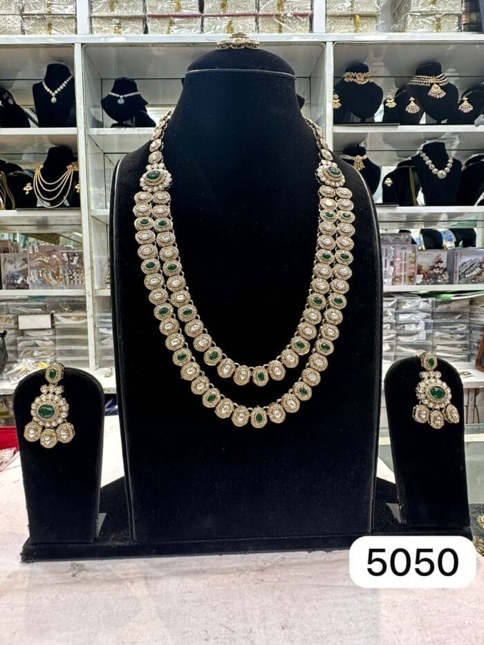 Rubela Elegant Real Look Mozonite Green Toda Set – Rubela Store - Image 2