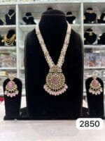 Rubela Royal Elegance – Real Look Golden Polki Pink Long Set by Rubela Store - Image 2