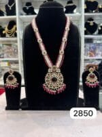 Rubela Royal Elegance – Real Look Golden Polki Pink Long Set by Rubela Store - Image 2