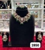 Rubela Elegant Real Look Kundan Green Set – Rubela Store - Image 2