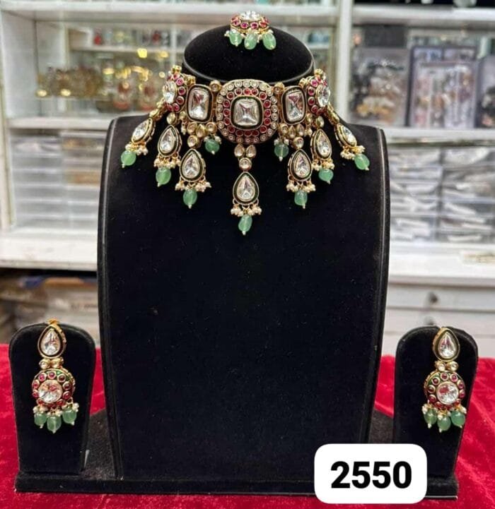 Rubela Royal Real Look Minakari Kundan Choker Set – Rubela Store - Image 2