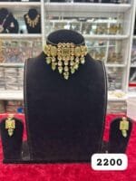Rubela Golden Kundan Mint Choker Set – A Touch of Royal Grace - Image 2