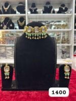 Rubela Golden Kundan Mint Choker Set – A Touch of Royal Grace - Image 2