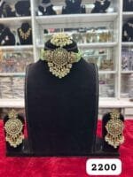 Rubela Golden Kundan Mint Choker Set – Shine with Royal Grace - Image 2