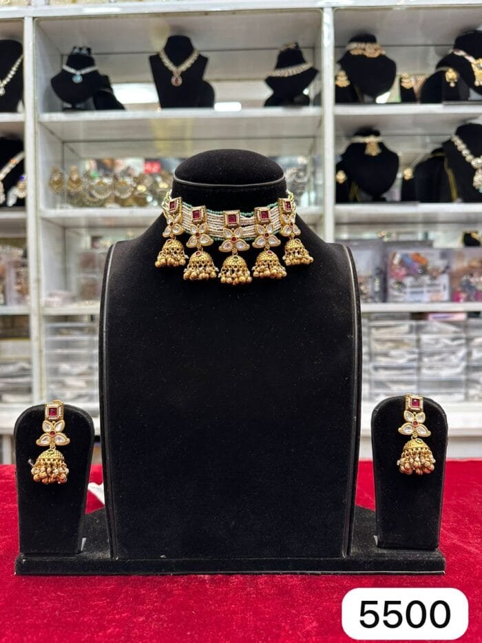 Rubela Real Look Golden Choker Set – A Touch of Royal Elegance - Image 2