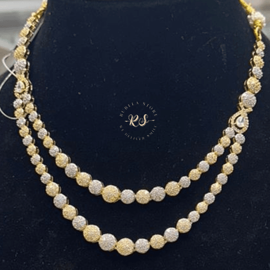 Untitled design (14) Rubela Real Look Golden Double Layer Set – Grace in Every Shine - Image 1