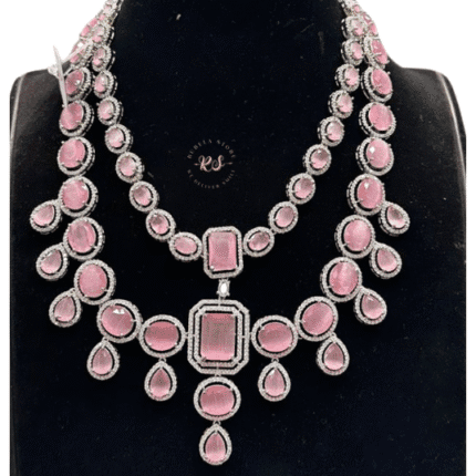 Real Look AD Silver Pink Double Layair Set – Sparkle with Rubela Store