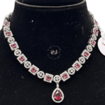 Real Look AD Silver Red Jewellery Set – Elegant Shine from Rubela Store