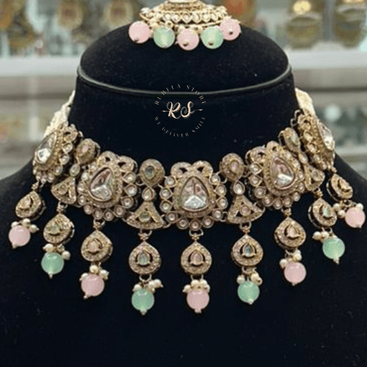 Untitled design (7) Rubela Royal Real Look Kundan Polki Antique Set – Grace with Tradition - Image 1