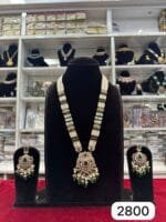 Rubela Royal Real Look Kundan Polki Antique Long Set – The Glow of Tradition - Image 2