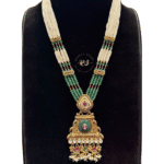 Real Look Green Moti Long Set Elegant Bridal Style Jewellery