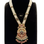 Real Look Green Moti Long Set Premium Bridal Jewellery