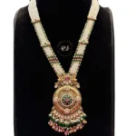 Real Look Green Moti Long Set Premium Bridal Jewellery