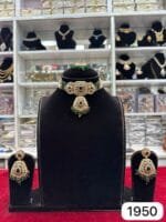 Real Look Kundan Choker Set with Elegant Green Stones - Image 2