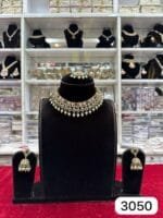 Real Look Polki Seth – Elegant Green Jewellery Set - Image 2