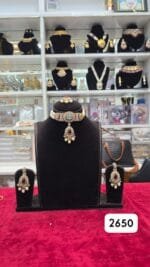 Real Look Mozonite Multi Choker Set Elegant Style - Image 2