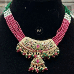 Royal Jadau Short Set with Rubi Green Moti Shine