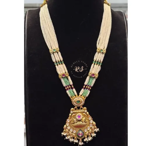Real Look Long Pendant Set Classic Elegant Jewellery - Image 1