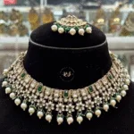 Real Look Polki Seth – Elegant Green Jewellery Set