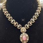 Real Look Mozonite Pink Set Elegant Party Jewellery