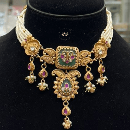 rubela store gold look jewellery best artificial jewellery (5) Real Look Heritage Set Classic Royal Tradition - Image 1